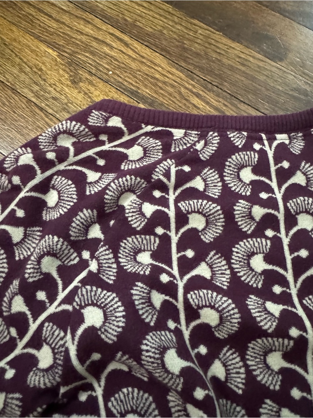 Anthropologie Purple and Cream Patterned Knit Cardigan - Picture 15 of 15